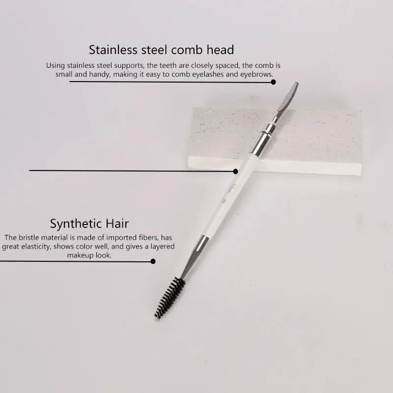 1pc Dual ended Brow Comb Makeup brush Eyebrow Make up brushes stainless steel Eye Lashes roller Eyelashes white Beauty tool 591 — image 2