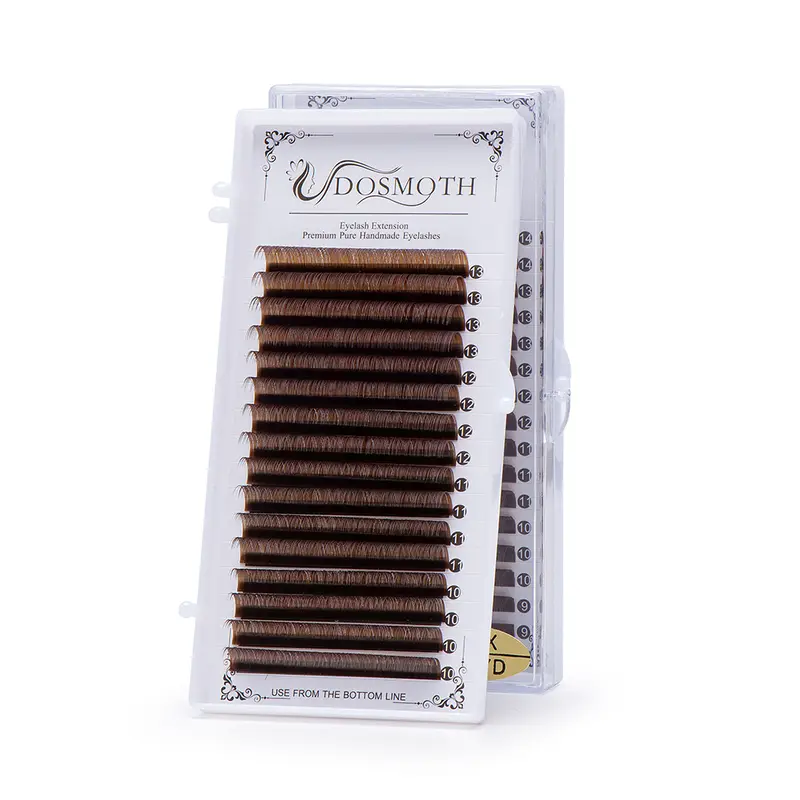 0.07mm Color Brown Soft Eyelash Extensions 16 Rows Mixed False Lashes Purple Blue for Eye Makeup
