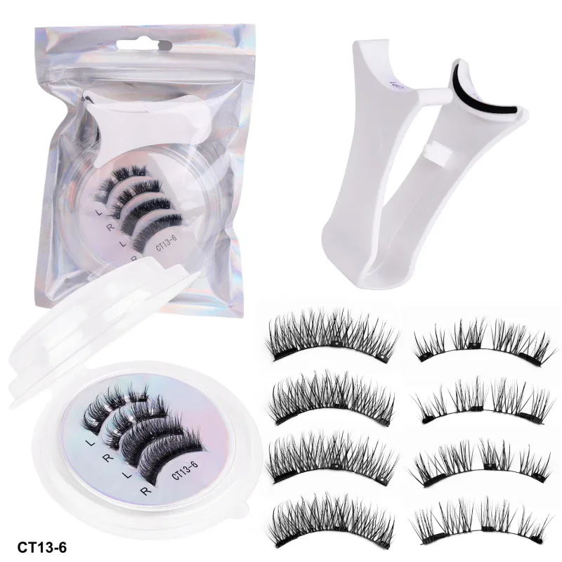 2Pairs Magnetic Eyelashes Thick Cat False Eye Lashes Makeup Set Reusable Glue-free Flully and Curly Customized And Wholesale — image 11