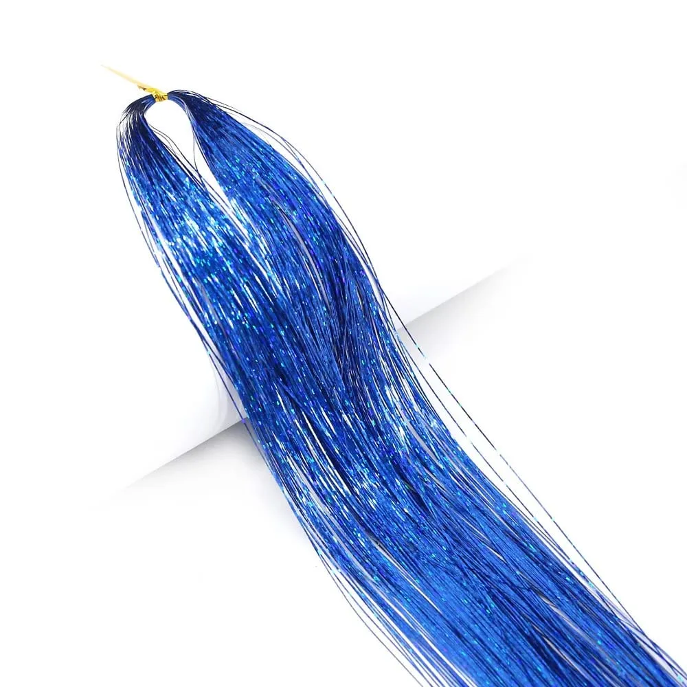 Colourful Shiny Threads Glitter Hair Tinsel Kit Gold Silk HairGlitter String Extensions Accessories For Women Headdress — image 22