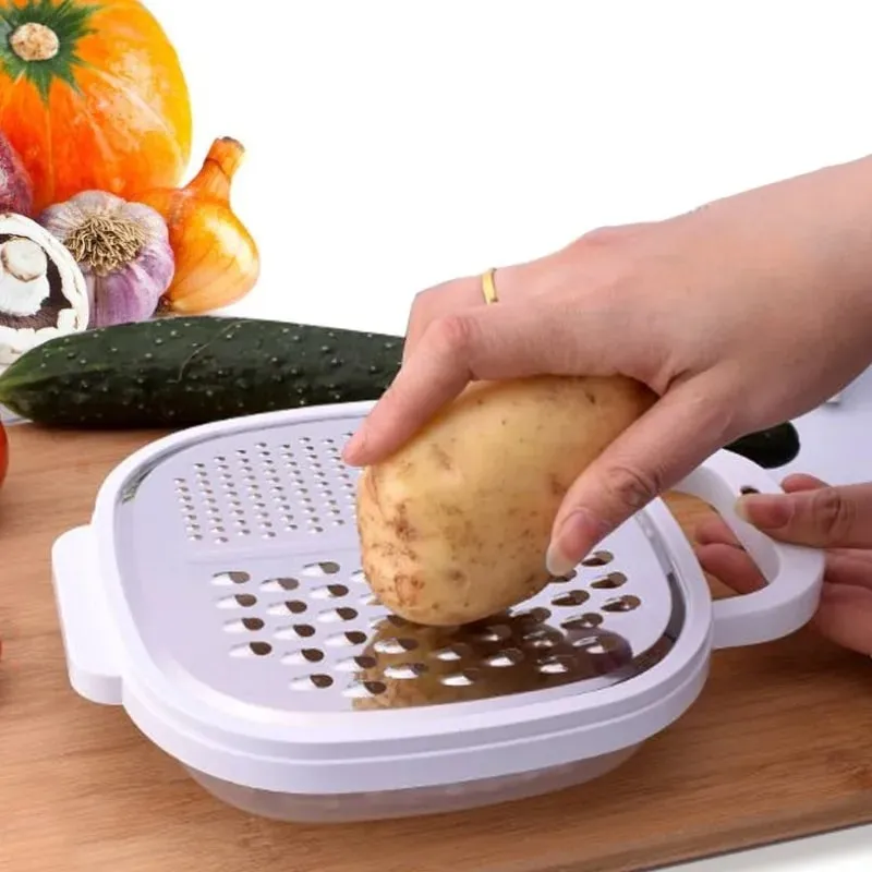 4-in-1 Plastic Manual Vegetable Chopper Slicer Cheese Carrot Shredder Potato Grater French Fry Cutter Kitchen Fruit Accessories — image 4