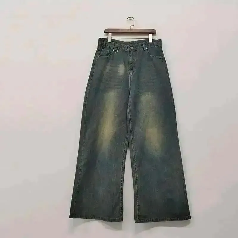 Summer Men's Denim Pants Old Blue Washed Male Jeans Straight Casual Menwear Loose Wide Leg Trousers New Fashion 9C354 — image 18