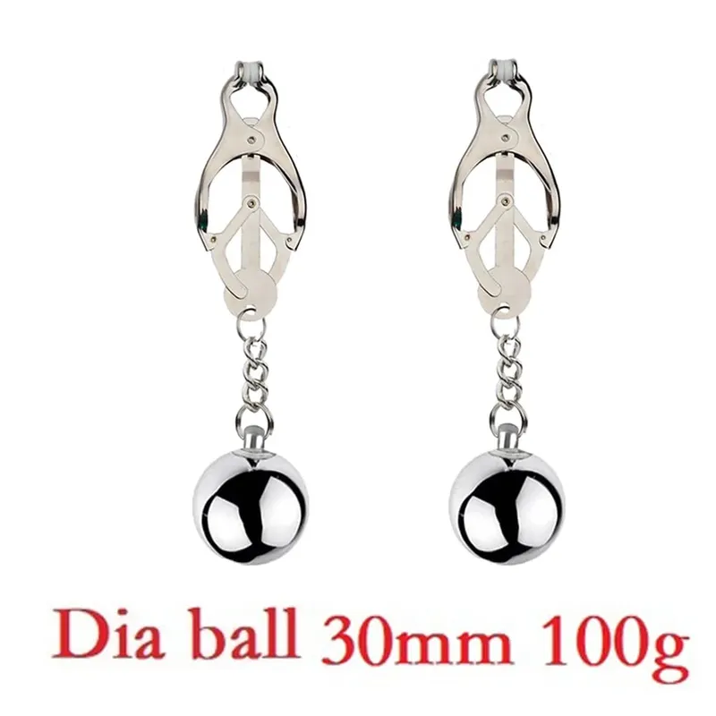 Heavy Nipple Clamp Clips Weight Slave Stimulator Metal Nipple Clips With Ball Weight Breast Bondage Restraint Sex Toy Woman — image 11