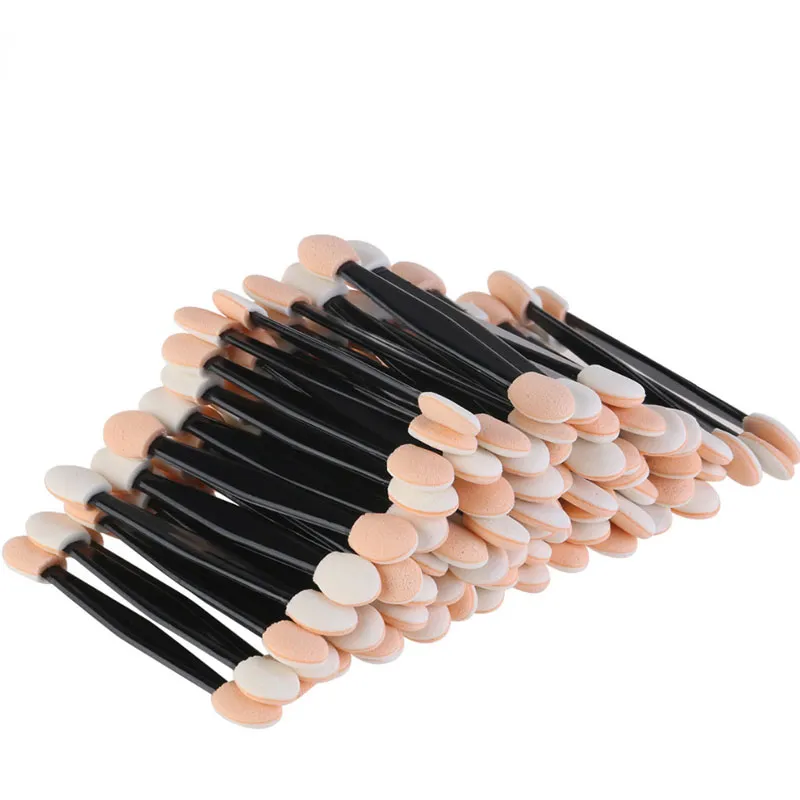 30/50/100PC Eye Shadow Brush Makeup Dual Sided Sponge Nylon Set Eye Shadow Brushes For Cosmetic Applicator Makeup Hot Disposable — image 2