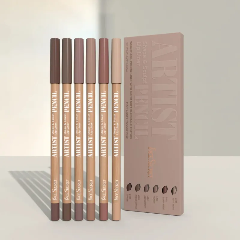 6pcs Set Nude Lip Liner Set Long-Lasting Waterproof Velvet Matte Lip Pencil Lip Makeup Berry Brown Pink