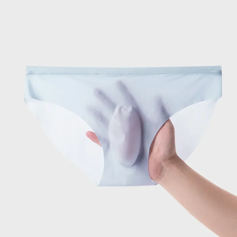 Men's Ice Silk Seamless Briefs Summer New Ultra-thin Panty Transparent Sexy Quick-drying Trendy Breathable Underwear Panties — image 10