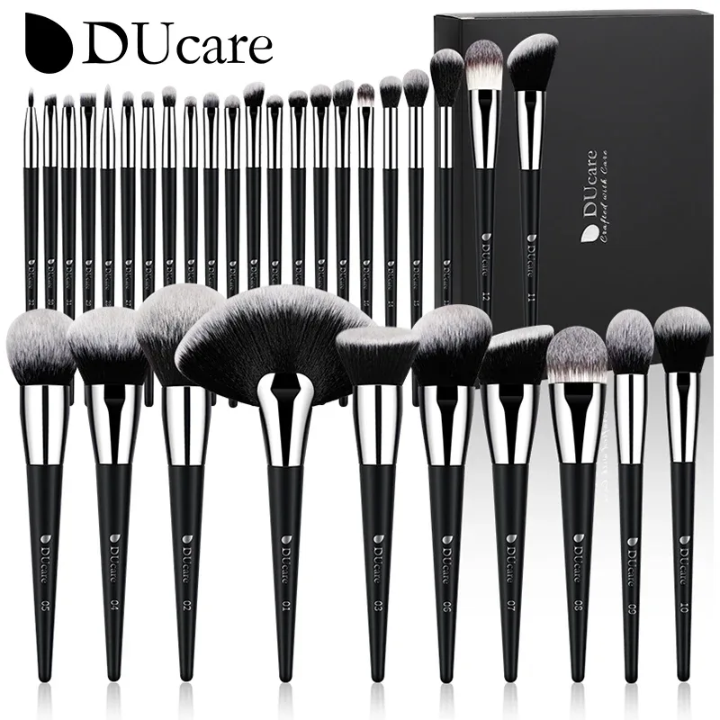 DUcare Black Makeup Brush Professional Makeup Eyeshadow Foundation Powder Soft Synthetic Hair Makeup Brushes Brochas Maquillaje