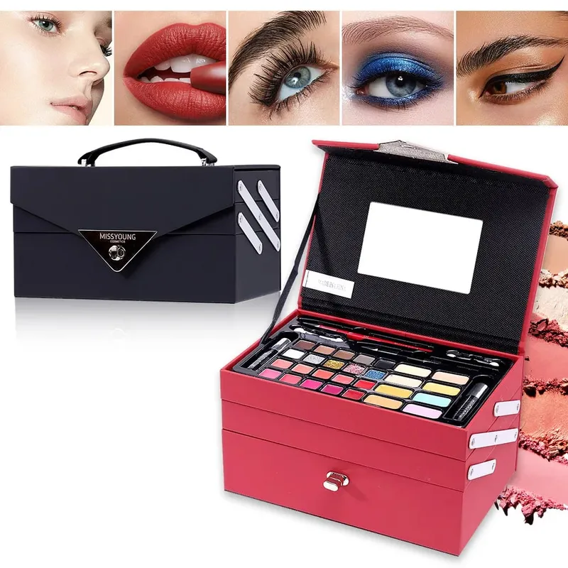 Makeup Gift Set for Women Full Kit All in One Make Up Eyebrow Powder Lipstick Lip Gloss Brush Shimmer Glitter Eye Shadow Palette — image 2