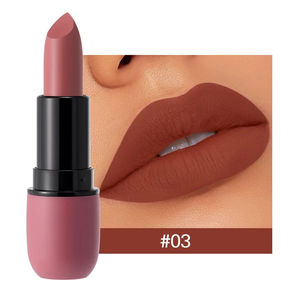 6 Colors Sexy Matte Lipstick Waterproof Long Lasting Color Rendering Non-stick Velvet Lips Contour Pencil Woman Makeup Cosmetics — image 8
