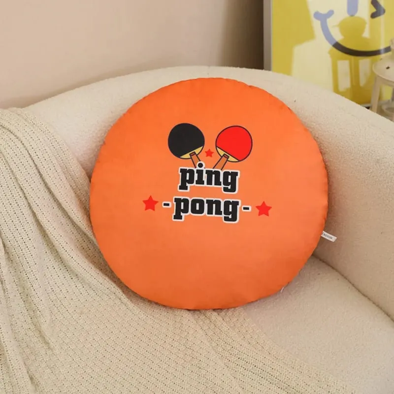 48cm Sports Ball Plush Pillow Stuffed Soft Seat Cushion Decorative Volleyball Rugby Table Tennis Basketball Golf Billiards Gift — image 6