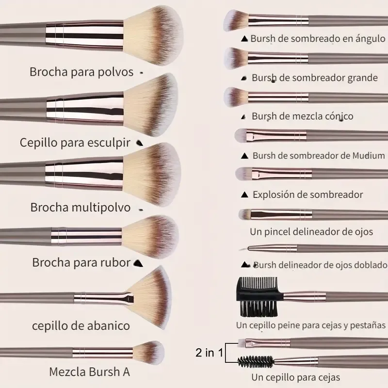 3-20PCS Makeup Brushes Set Foundation Highlighter Eyeshadow Blush Concealers Brush Female Beauty Tools Beauty Sponges Thumb Puff — image 2