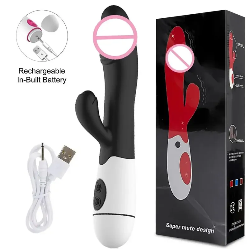 30 Kelajuan Boleh Dicas semula Silikon Pegang Tangan Dewasa Kelentit Kelentit Kelentit Kelentit Mainan Seks G Spot Dwi Motor Arnab Vibrator untuk Wanita Wanita — image 9