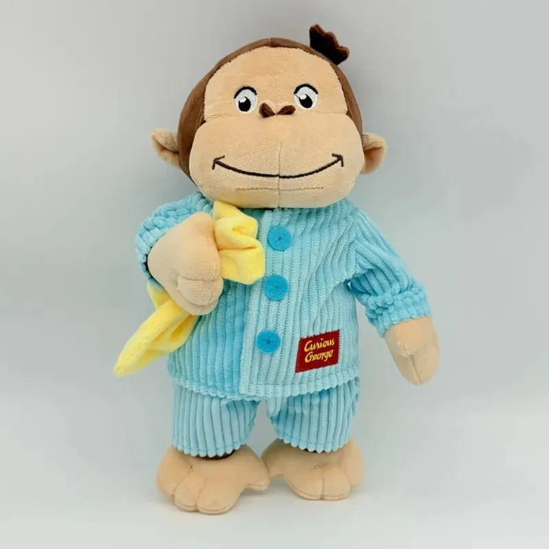 New Anime Fire Dept Firefighter Curious George Plush Cute Baby Curious George Monkey Plush Soft Animals Plushie Pillow Doll Toy