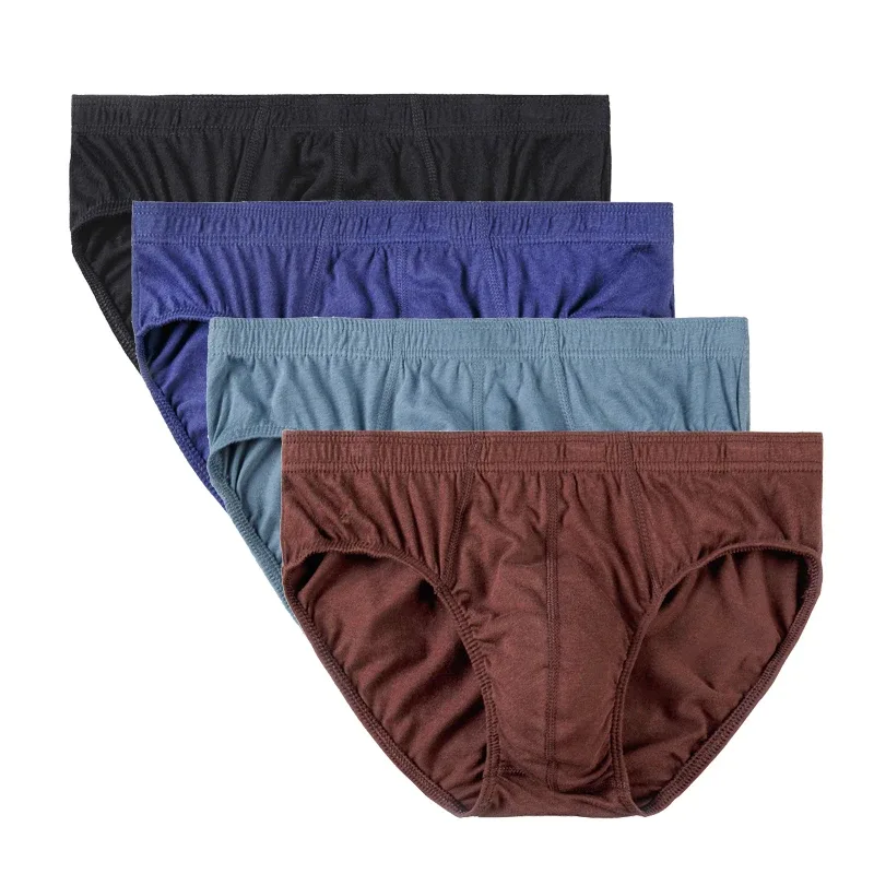 4 Pcs/Lot Men's 100% Cotton Breathable Briefs Comfortable Male Underwear Lingerie Panties Underpants Plue Size Xl -5Xl — image 18