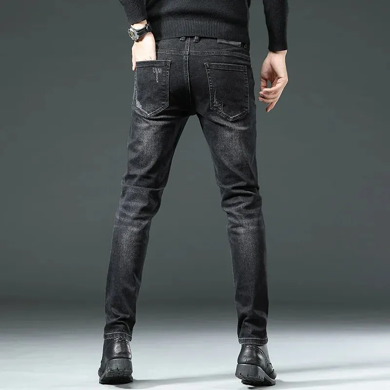 New High Quality Spring Autumn Embroidery Men Skinny Jeans Pants 90s Streetwear Cowboy Male Denim Brand Designer Hiphop trousers — image 5