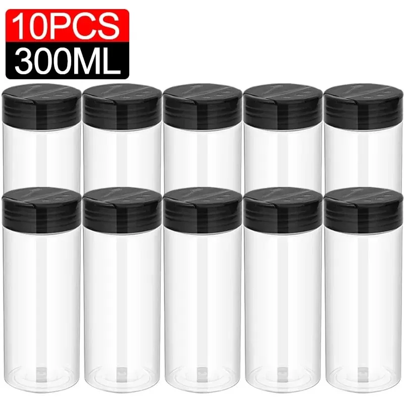10/1PCS Clear Spices Bottle Salt Pepper Shakers Plastic Barbecue Seasoning Jars Condiment Box Home Kitchen Powder Storage Can — image 27
