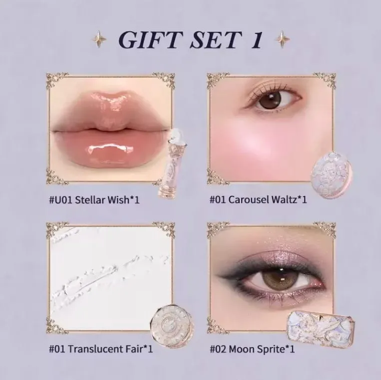 Flowerknows Gift Box Zestaw do makijażu Little Angel Full Box Lip Glaze Róż do policzków Biżuteria w kształcie kwiatka Poznaj zestaw prezentów urodzinowych — image 8