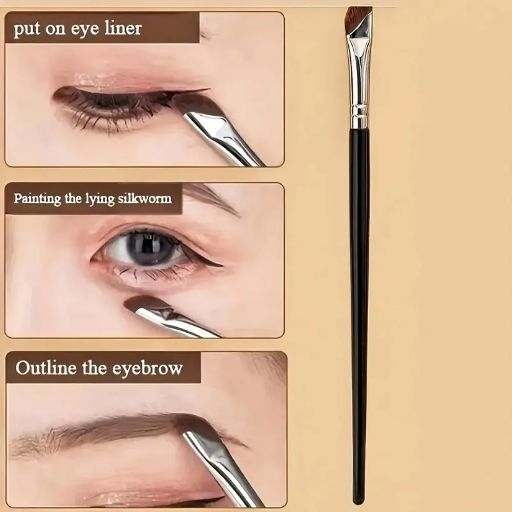 5 st Precision Eyeliner Brush Set Vinklade Eyeliner ögonbrynsborstar med långt handtag för nybörjare Make-up Artist ögonmakeup borste — image 6