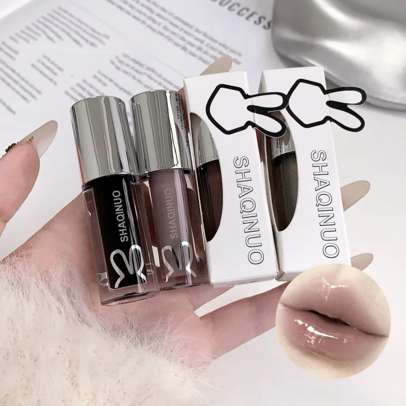 NEW Water Glazed Mirror Lip Gloss Makeup Crystal Nude Jelly Moisturizing Lip Glaze Long Lasting Black Liquid Lipstick Cosmetics — image 6