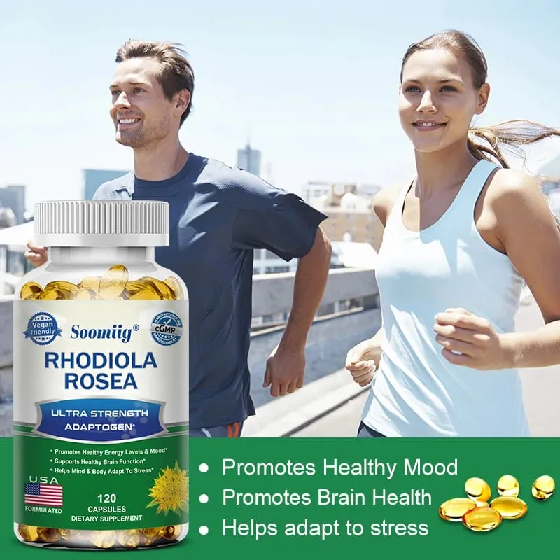 Rhodiola Rosea Capsules - High Strength Rhodiola Rosea Complex Supplement Mood Brain Non-GMO Gluten-Free — image 2