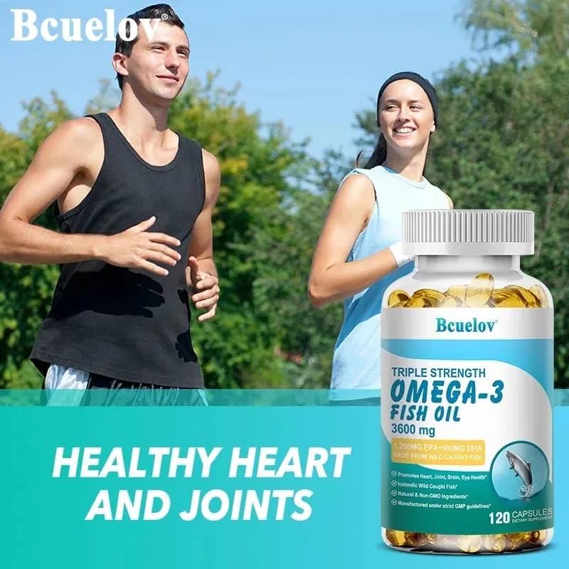 Bcuelov Omega-3 Fish Oil Dietary Supplement - Includes EPA & DHA - 3600 Mg Per Serving for Heart Joint Brain Eye Health — image 4