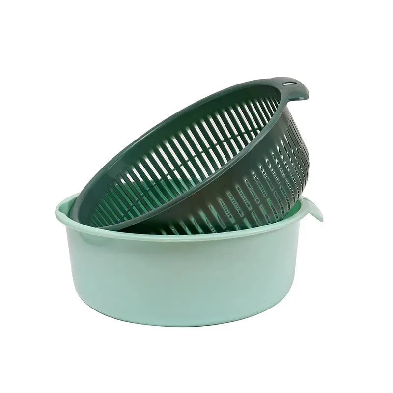Kitchen Fruit Tray Removable Double Layer Fruit And Vegetable Basin Draining Basket Creative Household Rotating Washing Basket — image 12