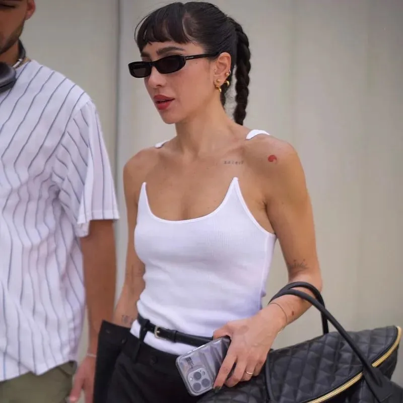 Women Ypro Ribbed Invisible Strap Tank Top Camis Tee — image 2