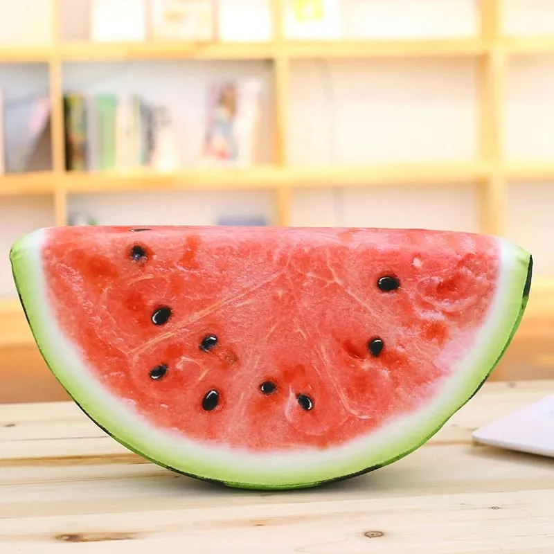 30-39CM Realistic 3D Fruit Plush Pillow Kawaii Watermelon Orange Kiwi Pomelo Filling Sponge Doll Children's Toy Office Home Gift — image 8