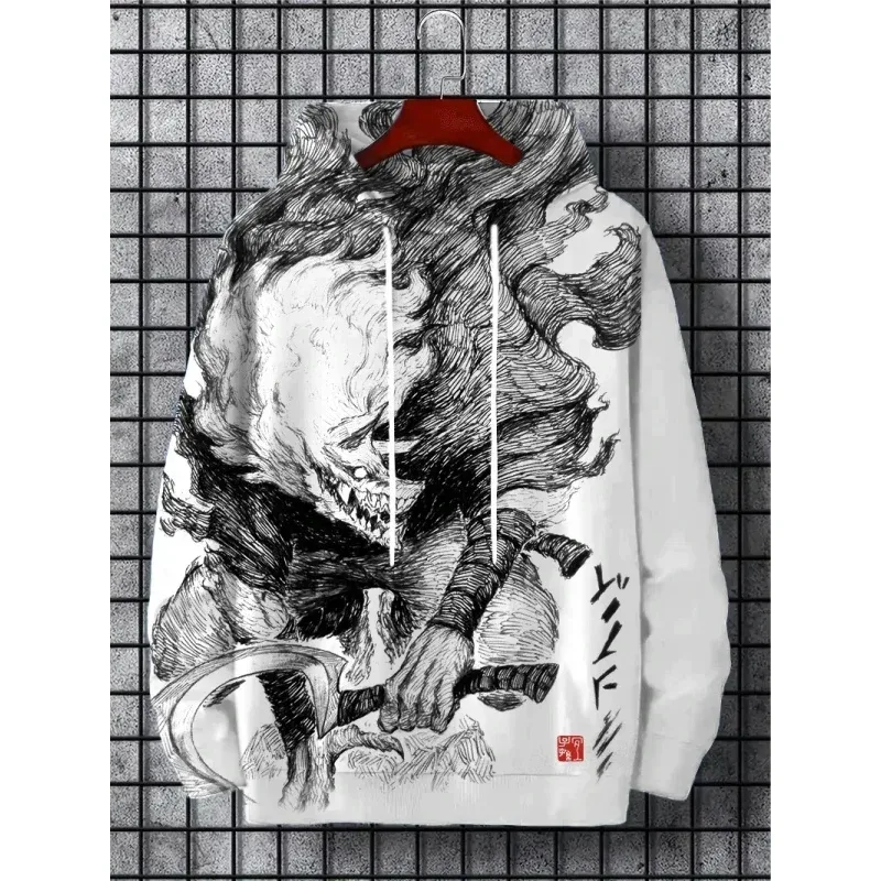Sweat à capuche imprimé en 3D pour hommes, motif de loup Cool, manches longues, décontracté, pull Harajuku, ample — image 3