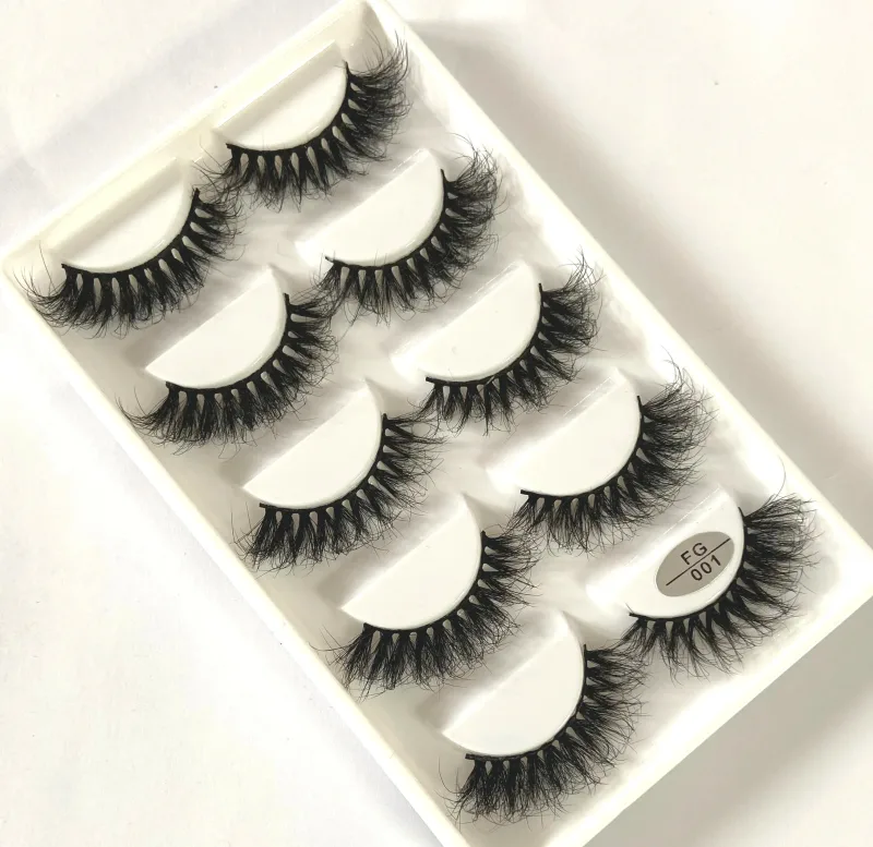 5Pairs Handmade Mink Lashes Short False Eyelashes Dense Natural Long Messy Eye Lashes Reusable Stage Makeup Eyelashes — image 14