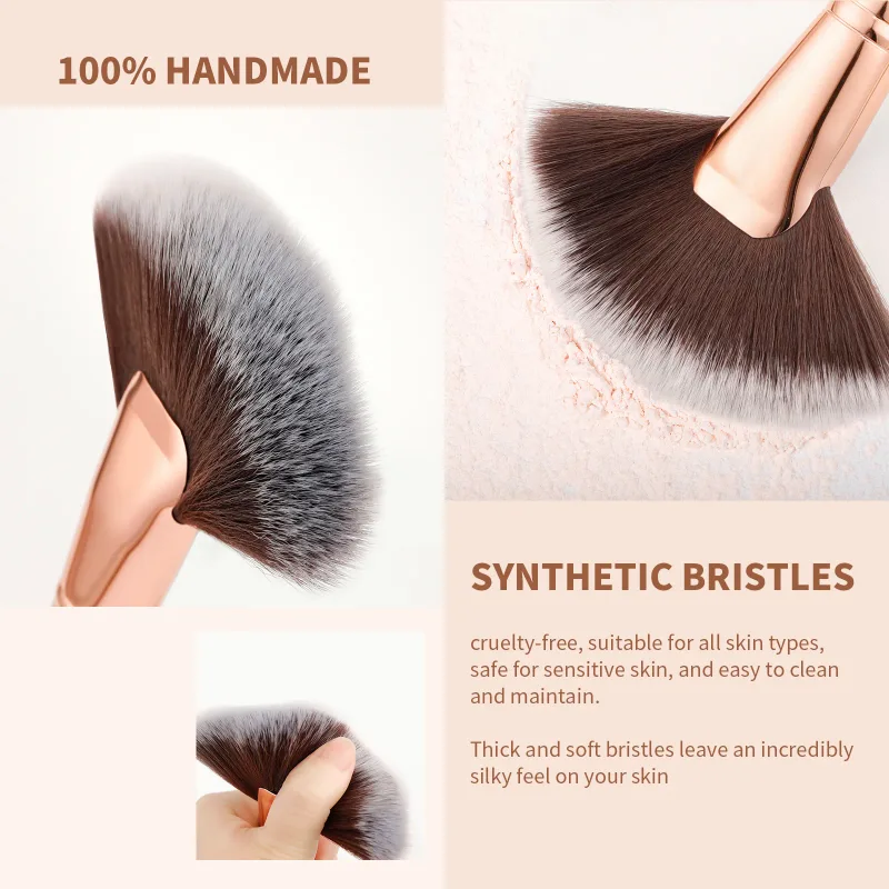 Docolor 1Pcs Soft Large Fan Makeup Brush Foundation Blusher Powder Highlighter Powder Brushes Cosmetic Professional Women Face — image 4