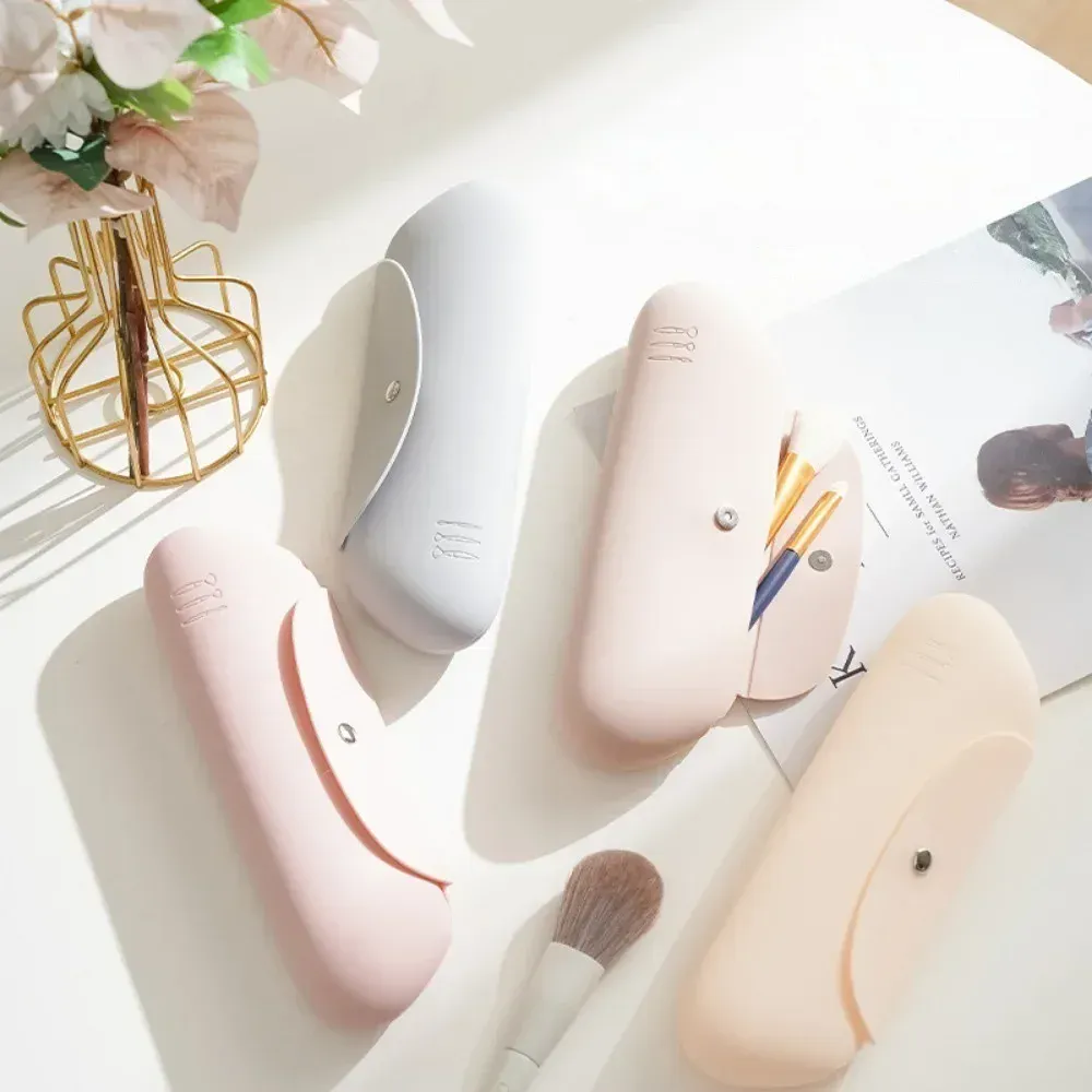 Travel Makeup Brush Holder Silicone Cosmetic Brushes Storage Bag Portable Beauty Sponge Case Makeup Organizer for Travelling