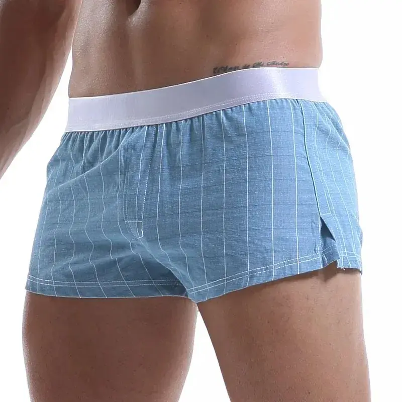 Boxer en coton pour hommes, short ample, multicolore, sous-vêtements à carreaux, vêtements de maison, pantalon flèche confortable, 3256806911165516 — image 14