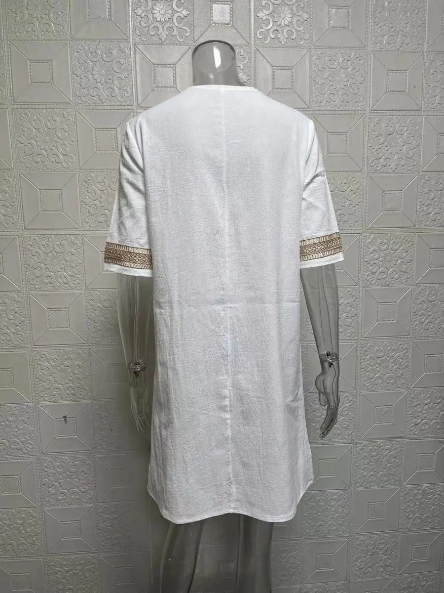 Customizable Women Dress Summer Sexy V-neck Casual Solid Dress — image 6