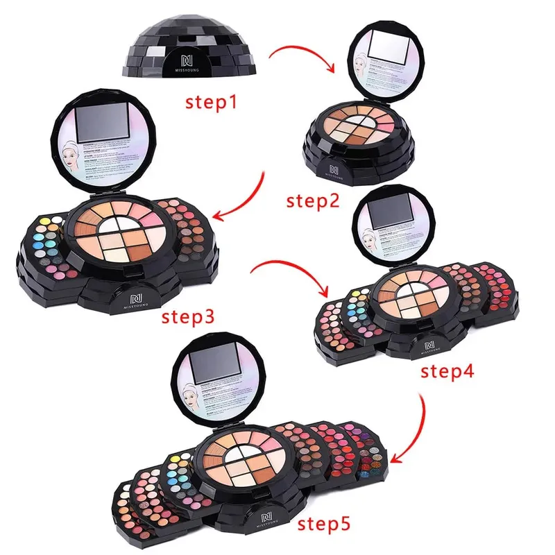 110 Colors All-in-One Makeup Set Eyeshadow Highlighter Easy to Apply Natural Long Lasting Pigmented Full Face Cosmetic Palette