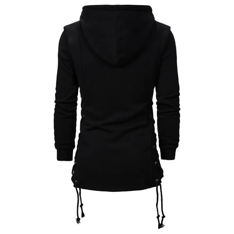 New Spring Autumn Men Hooded Hoodies Sweatshirts Casual Solid Long Sleeve Hoodies Men Fashion Zippers Loose Streetwear Outerwear — image 5