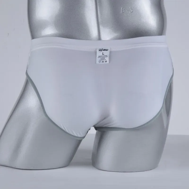 Men's Erotic Briefs Elephant Nose Open Sheath Bikini Gay Sexy Thin Ice Silk Penis Bulge Separate Elastic Quick Dry Sports Tangas — image 13