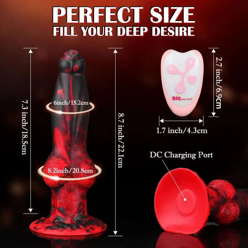 Uzaktan Kumanda Sokma Canavar Yapay Penis Vibratör Kalın Büyük Titreşimli Yapay Penis Vantuz ile Anal Oyuncaklar Yetişkin Seks Oyuncakları Kadınlar için — image 7