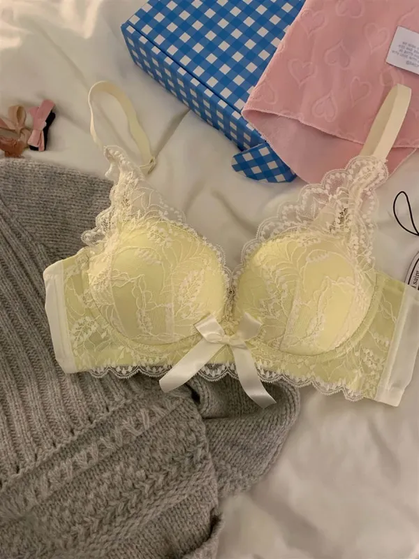 ホット販売ワイヤレスレースブラジャー女性スモールバスト厚いパッド入りプッシュアップリフト抗たるみサイドサポートセクシーなランジェリー 32‑38 AB — image 10