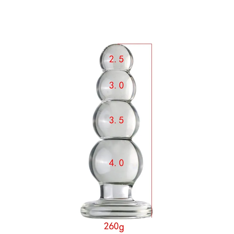 3 Sizes Big Ball Pyrex Glass Anal Dildos Butt Plug Crystal Vagina Beads Fake Penis Female Masturbate Adult Sex Toys Women Men — image 8