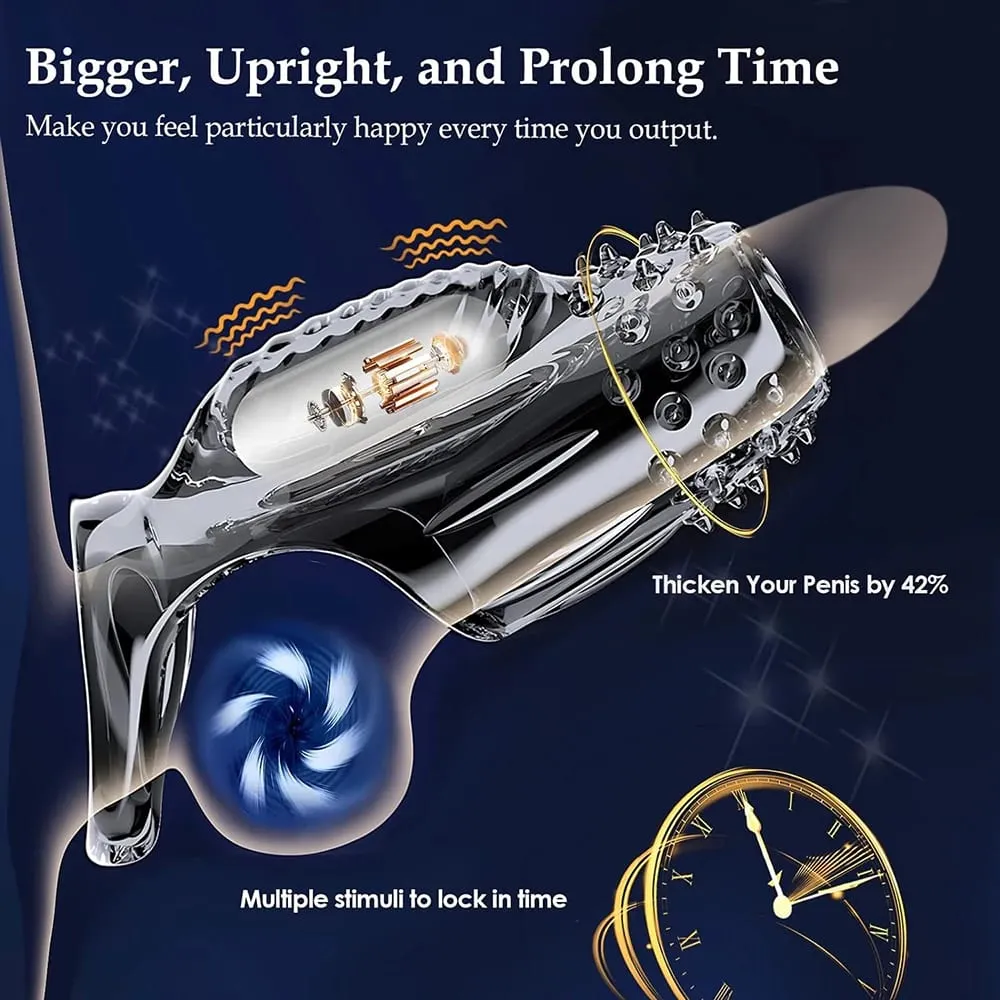 Penis Sleeve Extension Condom Male Enlargement Delay Vibrator Clits Massager Cock Ring Vibrating Penis Cover Mga Sex Toys Para sa Mga Lalaki — image 4