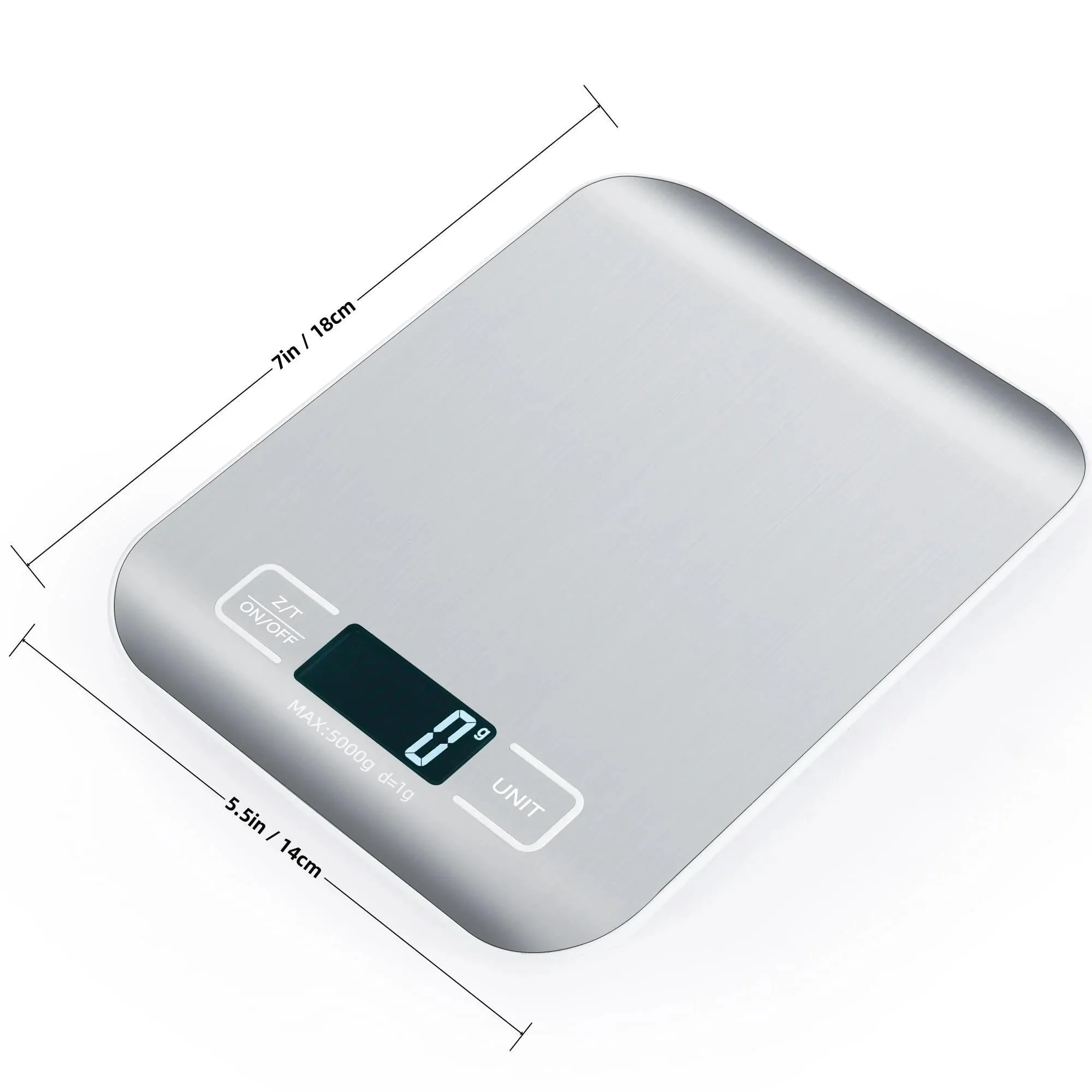 Food Scale Digital Kitchen Scale Stainless Steel Weight in Grams and Ounces for Baking Cooking and Meal Prep LCD Display Home — image 6