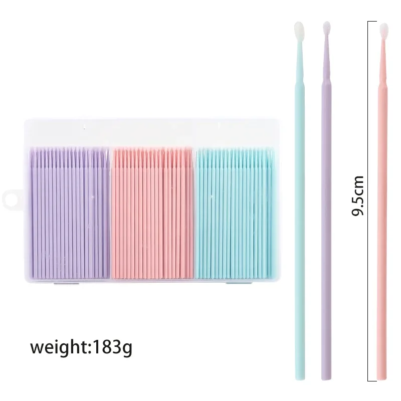 1/90/200/300 Pcs Eyelash Makeup Brush Set Silicone Eyebrow Brushes Micro Cotton Stick Lip Gloss Swab Eyelashes Extension Tools — image 9