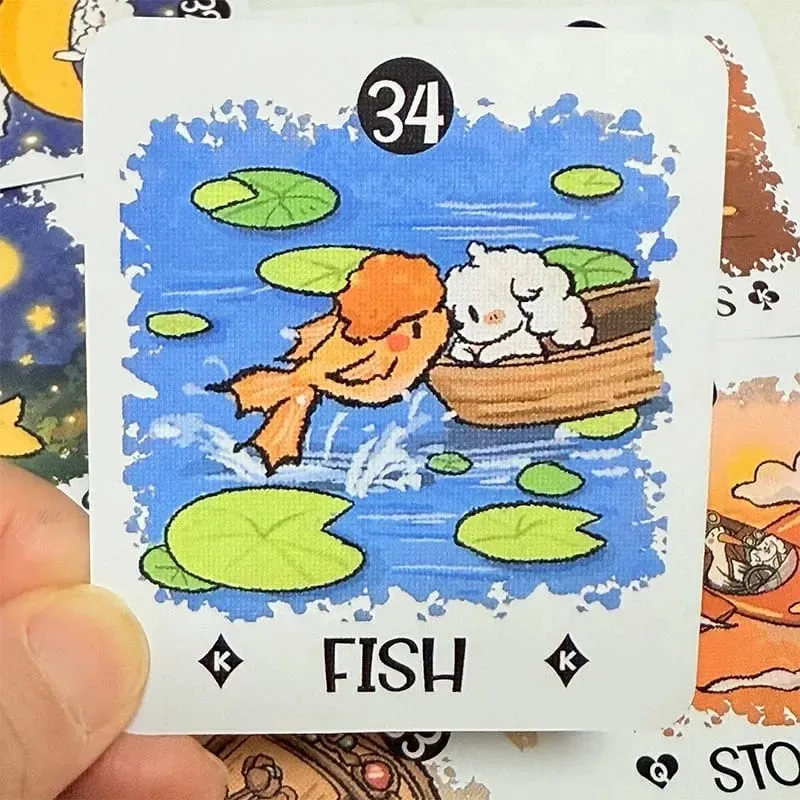 Boji Blog Lenormand Deck English Version 39pcs A Rabbit's Journey Through Destiny Divination Tarot Card for Tarot Lovers