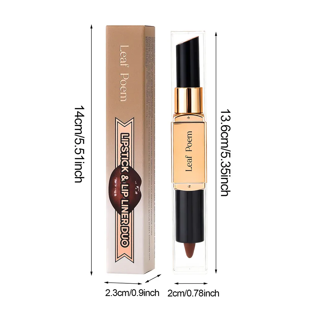 Dual‑Head Matte Lipstick Lip Liner Pen 2‑in‑1 Lip Definer & Lip Color Stick Smooth Lip Makeup for Daily Party Use — image 6