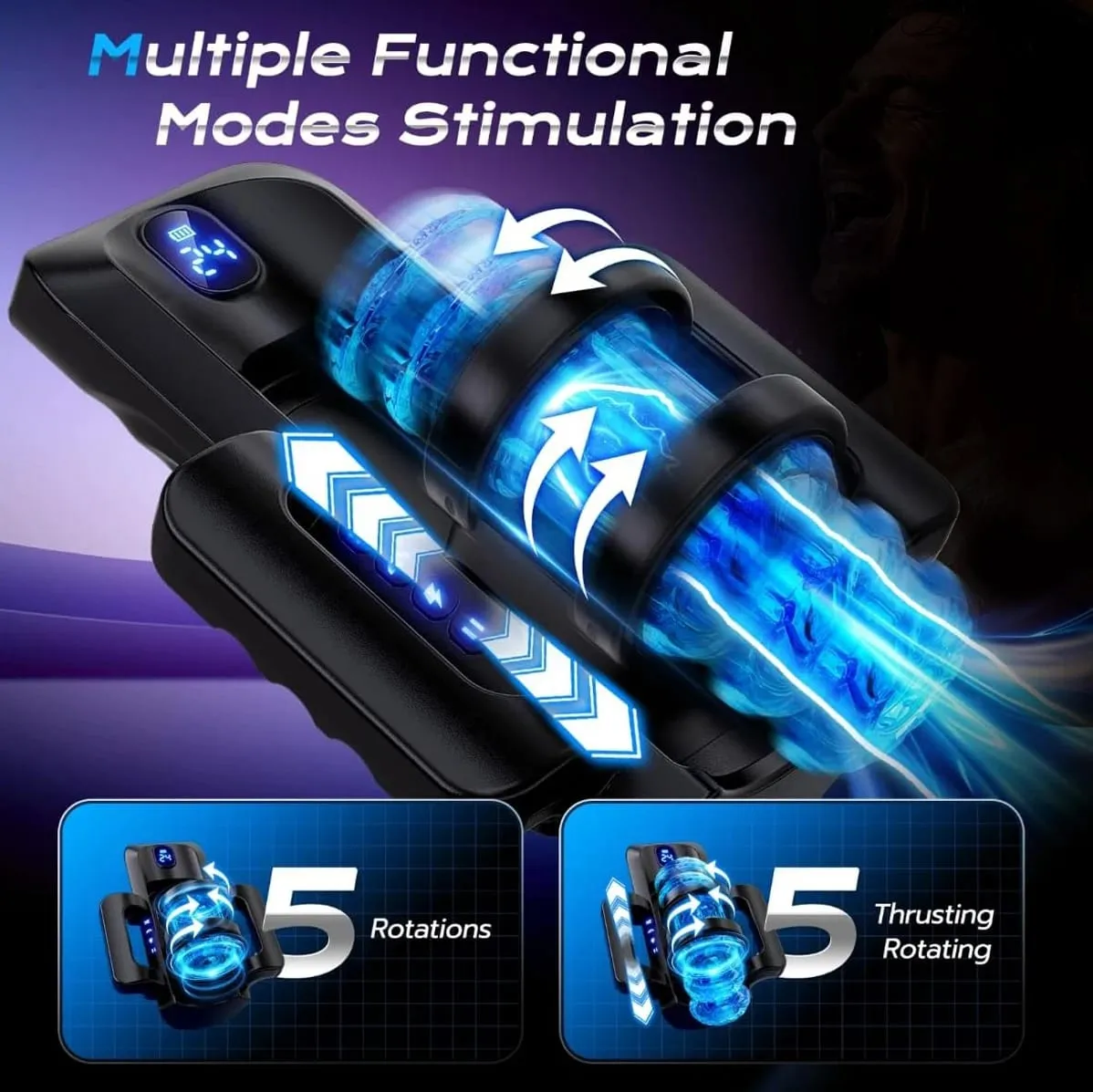 Thrusting High Speed Male Masturbator Machine Automatic Telescopic Masturbation Cup Handsfree Sex Toy For Men — image 5
