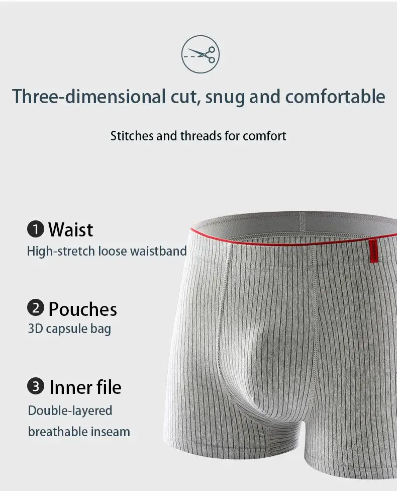 4 stycken boxerunderkläder för män Mjuka, ventilerande och bekväma herrbyxor Randig Trendig personlighet Casual lösa boxershorts