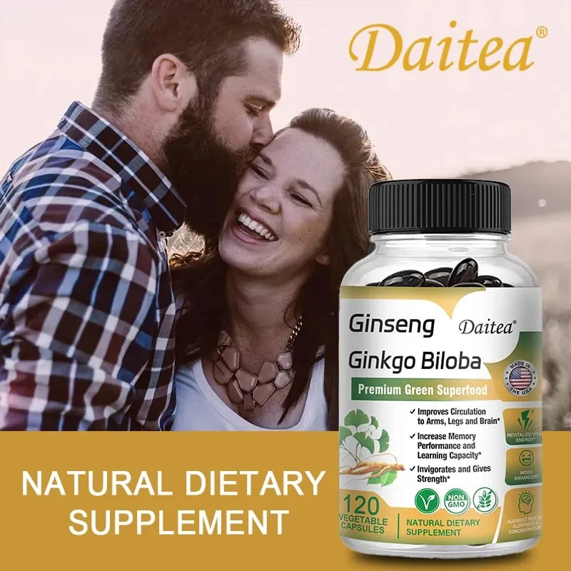 Premium Ginseng + Ginkgo - Suplemento Cerebral Nootrópico Memória e Concentração Circulação e Aumento de Energia 120 Cápsulas — image 5