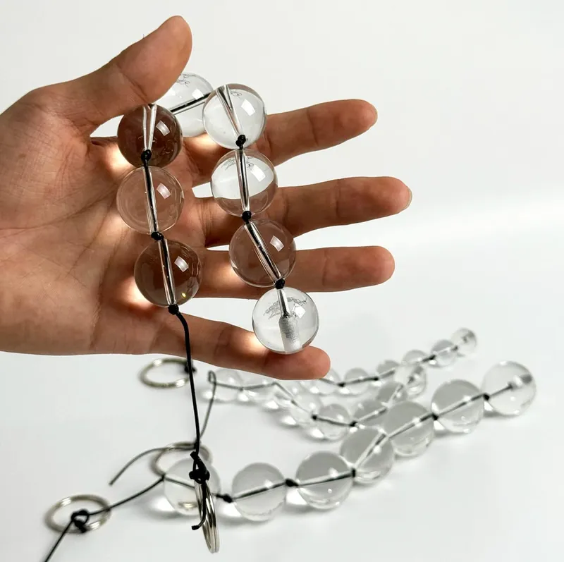 New Glass Anal Trainer Toy with Ring Vagina Plug Butt Plug Anal Beads Prostate Massager - Sex Toys for Anal