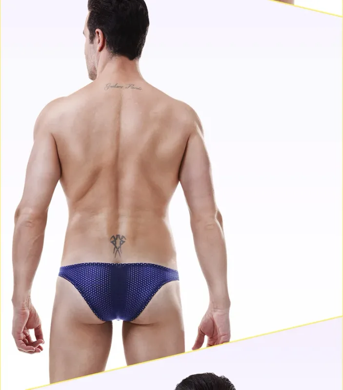 2PCS Tight ice silk transparent briefs men's small briefs mesh eyes youth bottoms breathable — image 15